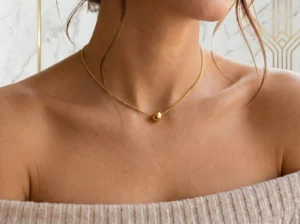 Choker Bola Lisa Dourado - (RR57)
