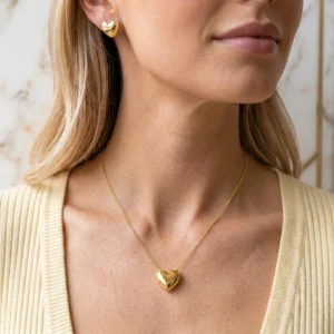 Conjunto Coração Liso Dourado (RR90)