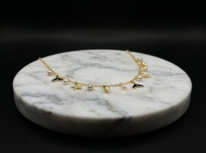 Choker Pérola Estrela e Concha Dourado - (RR71)