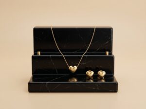 Conjunto Coração Liso Dourado - (RR90)
