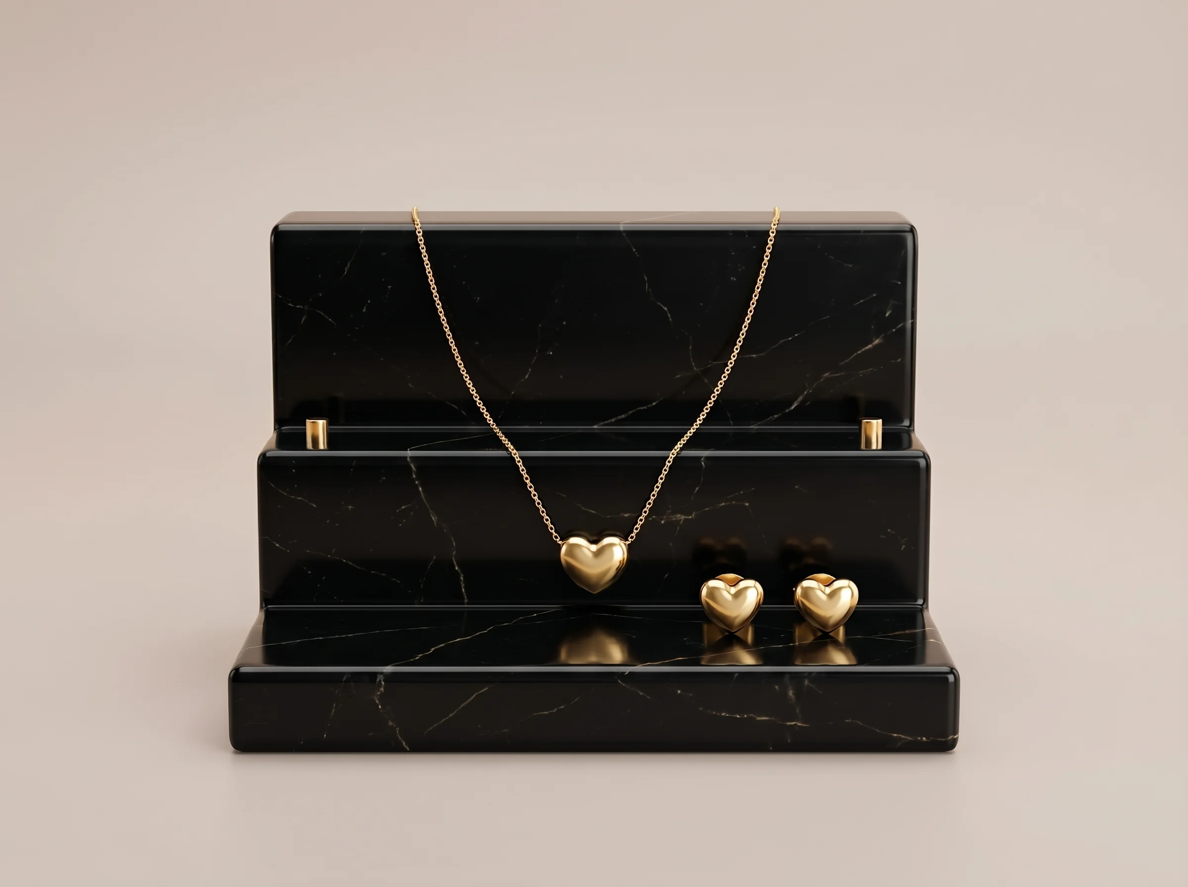 Conjunto Coração Liso Dourado (RR90) - Imagem 4