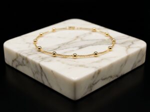 Pulseira Bolas Lisas Dourado - (Código do produto L93Ex)