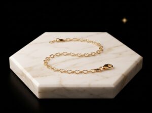 Pulseira Corações Vazados Lisos Dourado - (Código do produto L96Ex)