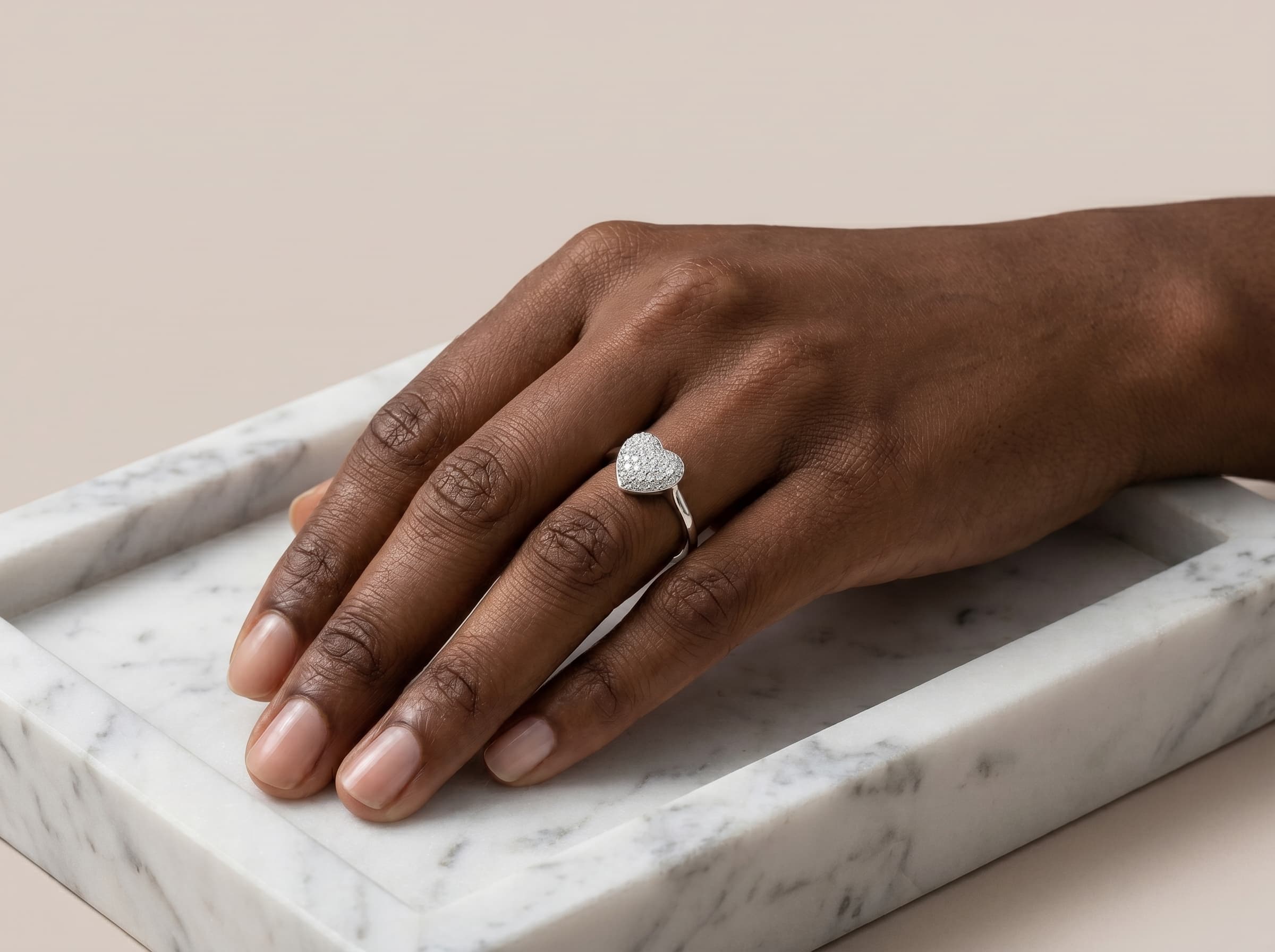 Anel Coração Micro Zircônia Branco 19 - (RR03) - Imagem 4